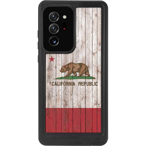 California Flag Dark Wood Galaxy Note20 Ultra 5G Waterproof Case